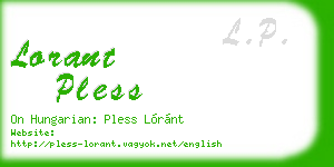 lorant pless business card